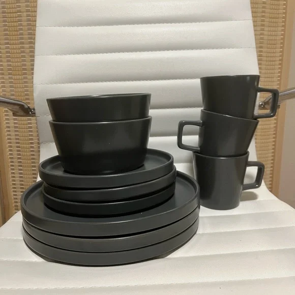 Stone + Lane Black Matte Celina Stoneware Partial Set - Picture 2 of 11